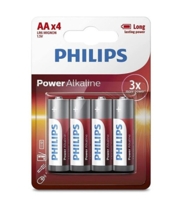 Pack de 4 pilas aa philips lr6p4b/05/ 1.5v/ alcalinas