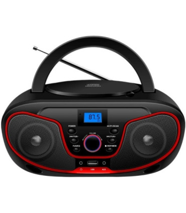 Radio cd daewoo dw3013/ 4w/ a pilas/ rojo