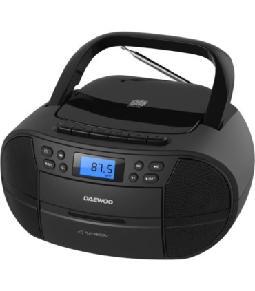 Radio cd daewoo dw3014/ 4w/ a pilas/ con cable/ negro