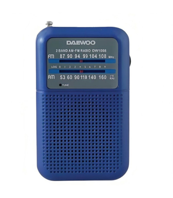 Radio portátil daewoo dw1008/ a pilas/ azul