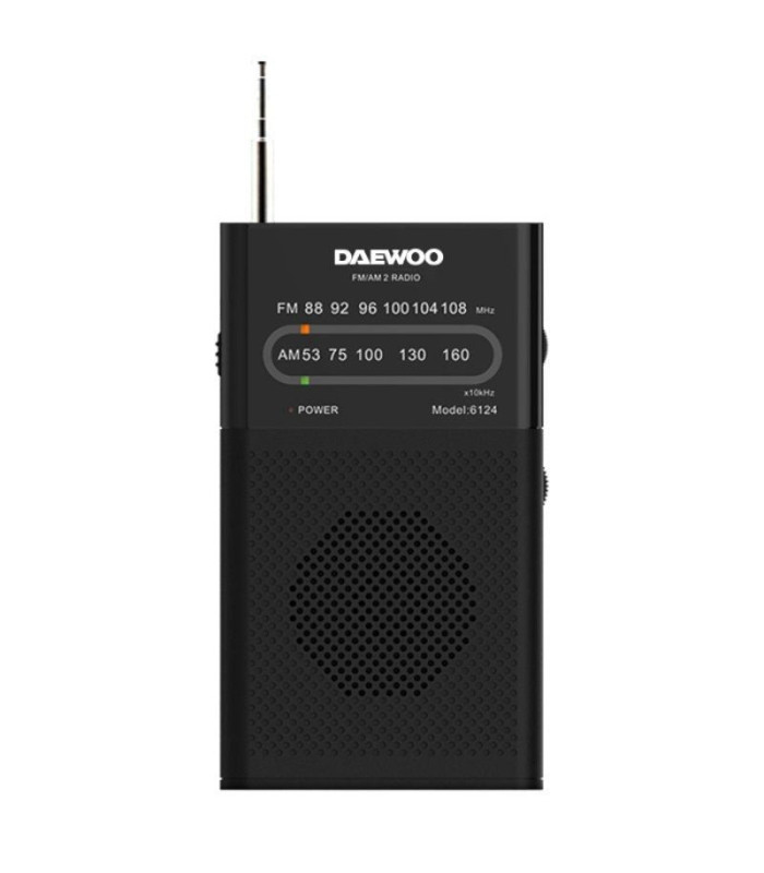 Radio portátil daewoo dw1027/ a pilas/ negra