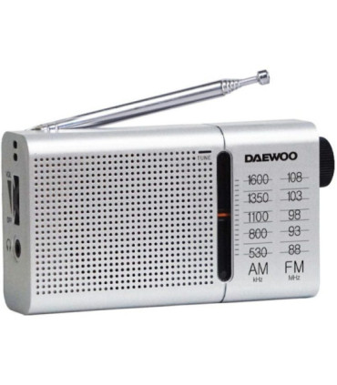 Radio portátil daewoo dw1037/ a pilas/ plateada