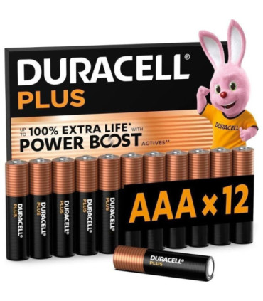 Pack de 12 pilas aaa duracell plus power boost dpblr3b12/ 1.5v/ alcalinas
