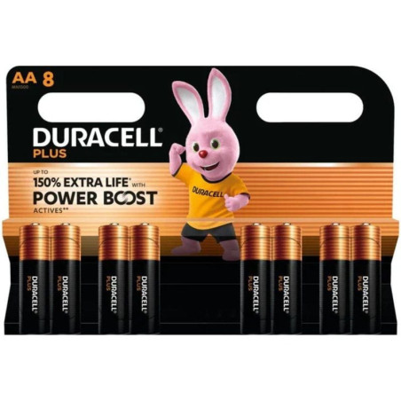 Pack de 8 pilas aa duracell plus power boost dpblr6b8/ 1.5v/ alcalinas