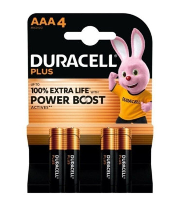 Pack de 4 pilas aaa duracell plus power boost dpblr3b4/ 1.5v/ alcalinas