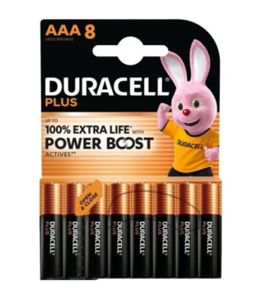 Pack de 8 pilas aaa duracell plus power boost dpblr3b8/ 1.5v/ alcalinas