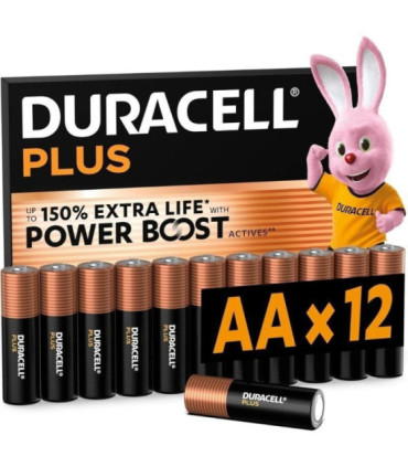 Pack de 12 pilas aa duracell plus power boost dpblr6b12/ 1.5v/ alcalinas