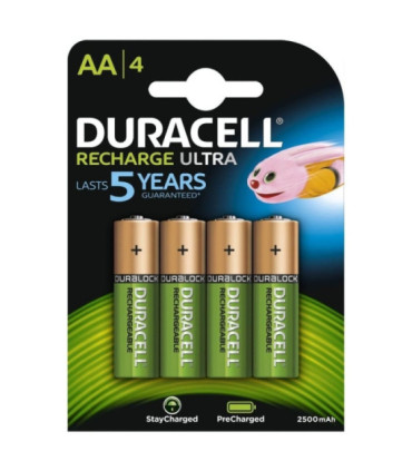 Pack de 4 pilas aa duracell hr06-p/ 1.2v/ recargables