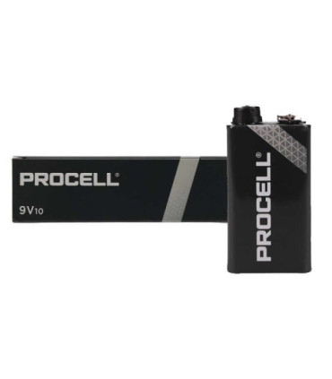 Pack de 10 pilas duracell procell id1604ipx10/ 9v/ alcalinas