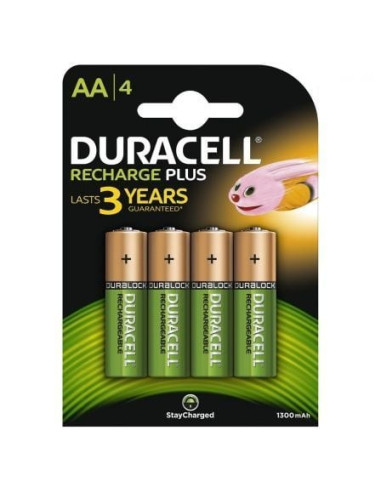 Pack de 4 pilas aa duracell hr6-b/ 1.2v/ recargables