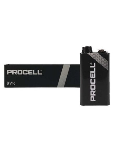 Pack de 10 pilas duracell procell id1604ipx10/ 9v/ alcalinas