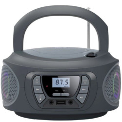 Radio cd fonestar boom-one-g/ 13w/ con cable/ a pilas/ gris