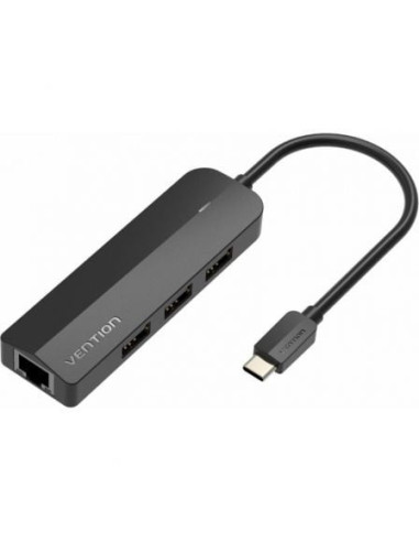 Docking usb tipo-c vention tgobb/ 3xusb/ 1xrj45/ 1x micro b pd/ negro