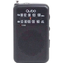 Radio portátil qubo r-s1/ con cable/ a pilas/ negra