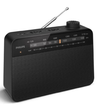 Radio portátil philips tar2509/ a pilas/ con cable/ negro
