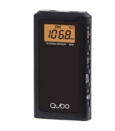 Radio portátil qubo rd-10/ con cable/ a pilas/ negra