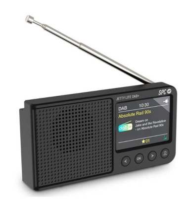 Radio portátil spc jetty lite dab+/ con batería/ negra