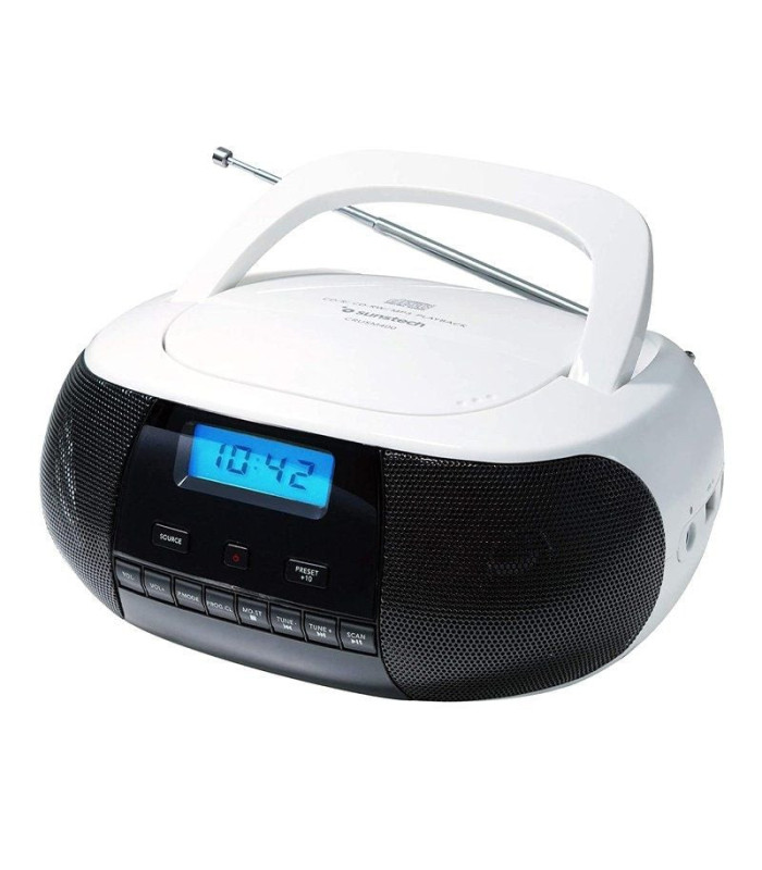 Radio cd sunstech crusm400wt/ con cable/ blanca