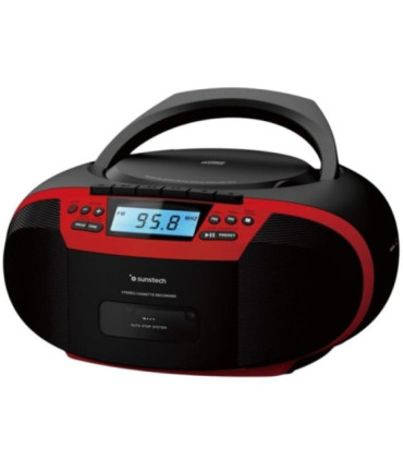 Radio cd sunstech cxum54btrd/ a pilas/ rojo