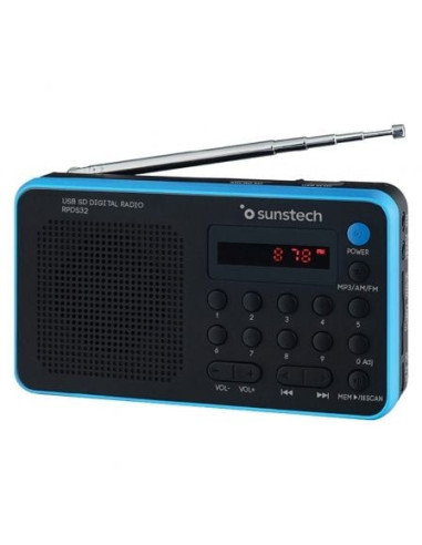 Radio portátil sunstech rpds32bl/ negra y azul