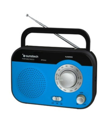 Radio portátil sunstech rps560/ con cable/ a pilas/ azul