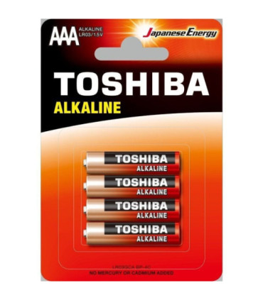 Pack de 4 pilas aaa toshiba alkaline lr03/ 1.5v/ alcalinas