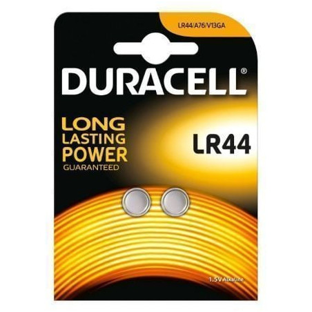 Pack de 2 pilas de botón duracell lr44/ 1.5v/ alcalinas
