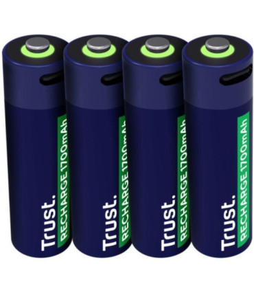 Pack de 4 pilas aa trust 25631/ recargables
