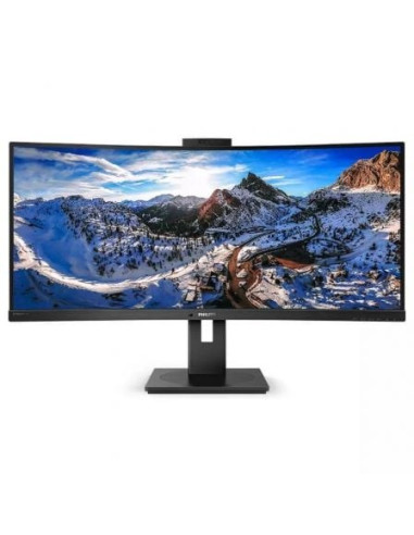 Monitor profesional ultrapanorámico curvo philips 346p1crh 34'/ wqhd/ webcam/ multimedia/ negro