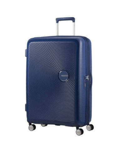 Maleta grande american tourister soundbox spinner 77cm/ 77x51.5x29.5cm/ 4 ruedas/ azul marino