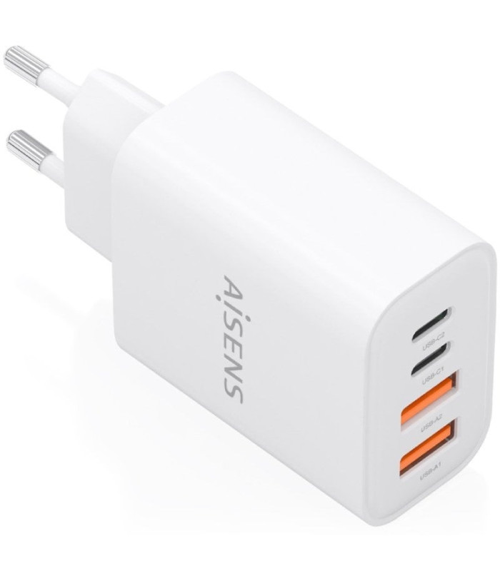 Cargador de pared gan aisens a110-1027/ 2xusb tipo-c/ 2xusb/ 32w/ blanco