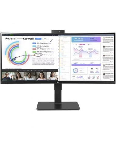 Monitor profesional ultrapanorámico curvo lg 34bq77qc-b 34'/ wqhd/ webcam/ multimedia/ negro