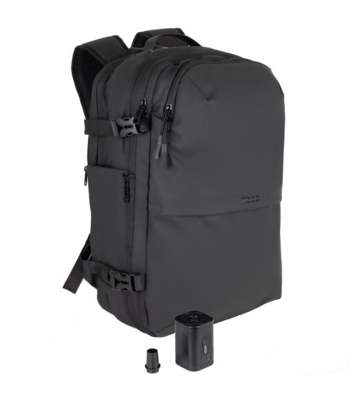 Mochila tooq tqbp-v101-bk/ capacidad 30-55l/ negra/ incluye bomba de aire