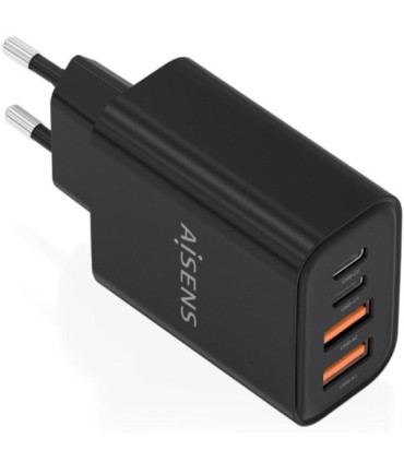 Cargador de pared gan aisens a110-1028/ 2xusb tipo-c/ 2xusb/ 32w/ negro