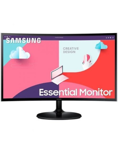 Monitor profesional curvo samsung essential monitor s3 s24c360eau/ 24'/ full hd/ negro