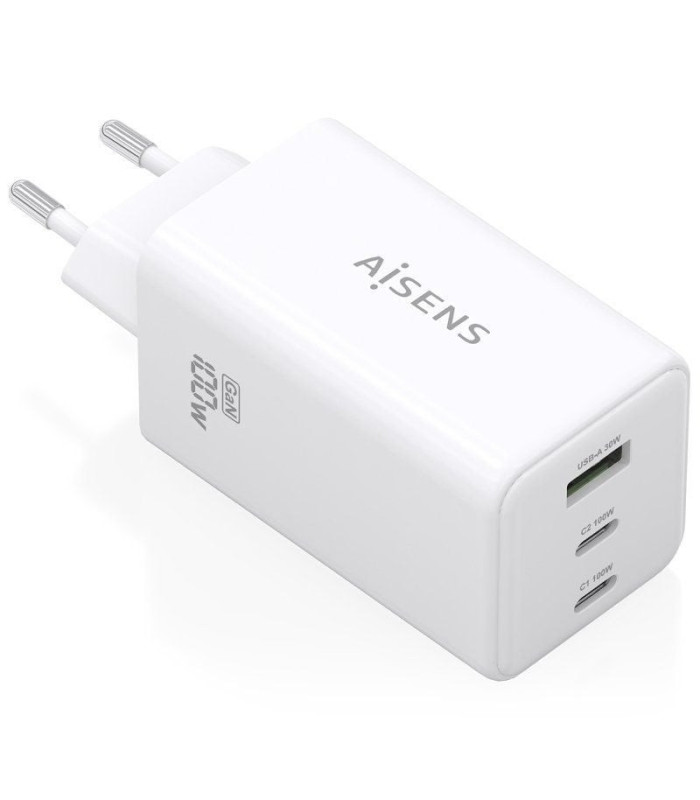 Cargador de pared gan aisens asch-100w3p051-w/ 2xusb tipo-c/ 1xusb/ 100w