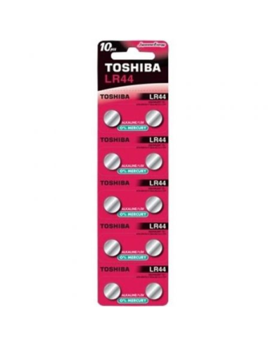 Pack de 10 pilas de botón toshiba lr44/ 1.5v/ alcalinas