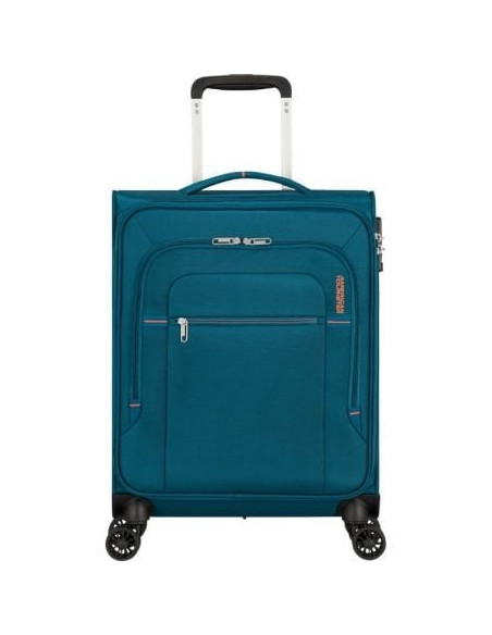 Maleta de cabina american tourister crosstrack spinner 55cm/ 55x40x20cm/ 4 ruedas/ marino y naranja