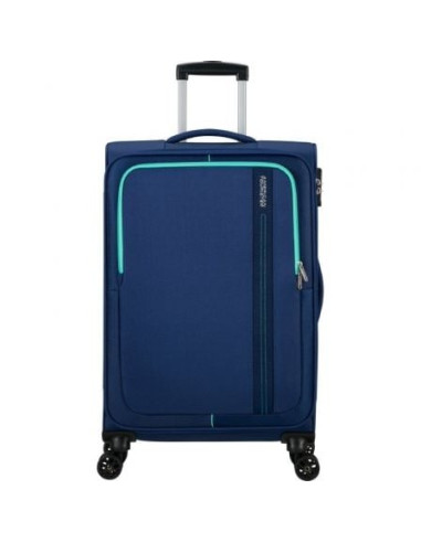 Maleta de cabina american tourister sea seeker spinner 68cm/ 68x43x25cm/ 4 ruedas/ marino combate