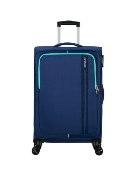 Maleta de cabina american tourister sea seeker spinner 68cm/ 68x43x25cm/ 4 ruedas/ marino combate