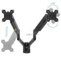 Soporte de Pared para 2 Monitores TooQ LP1434TNR-B/ Giratorio/ Inclinable/ Rotatorio/ hasta 10kg