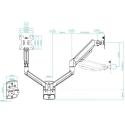 Soporte de Pared para 2 Monitores TooQ LP1434TNR-B/ Giratorio/ Inclinable/ Rotatorio/ hasta 10kg