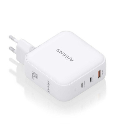 Cargador de pared gan aisens asch-140w3p030-w/ 2xusb tipo-c/ 1xusb/ 140w