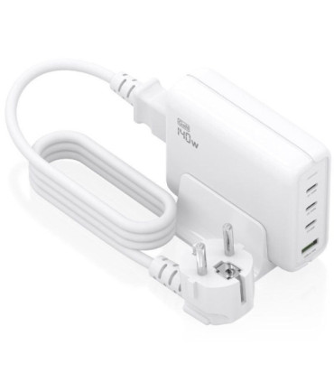Cargador sobremesa gan aisens asch-140w4p055-w/ 3xusb tipo-c/ 1xusb/ 140w