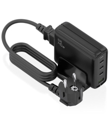 Cargador sobremesa gan aisens asch-140w4p056-bk/ 3xusb tipo-c/ 1xusb/ 140w