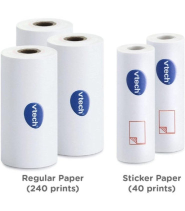 Pack 5 rollos papel térmico vtech para cámara print cam/ 3 rollos térmicos y 2 rollos pegatina