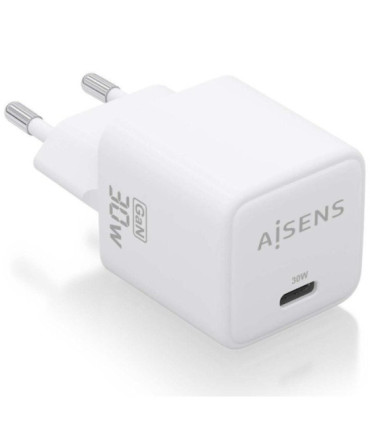 Cargador de pared gan aisens asch-30w1p035-w/ 1xusb tipo-c/ 30w