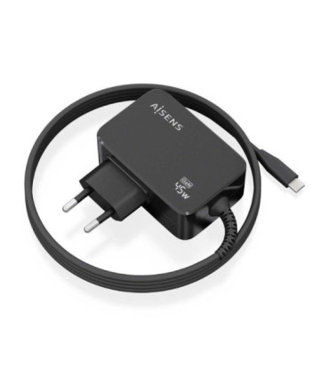 Cargador de pared gan aisens asch-1pd45wl032-bk/ 1xusb tipo-c + cable 1.8m/ 45w