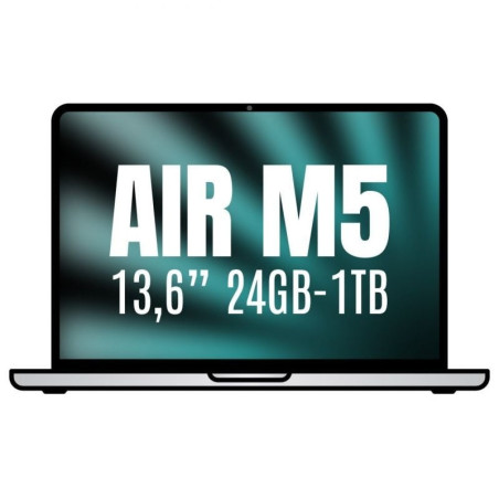 Apple macbook air 13,6'/ m5 10-core cpu/ 24gb/ 1tb ssd/ 10-core gpu/ plata