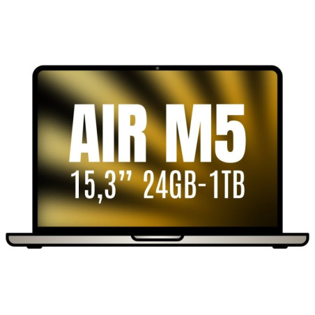 Apple macbook air 15,3'/ m5 10-core cpu/ 24gb/ 1tb ssd/ 10-core gpu/ blanco estrella
